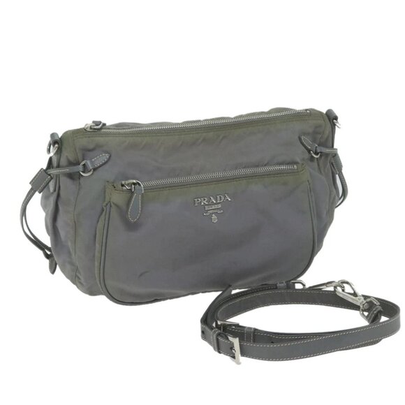 PRADA Shoulder Bag Nylon Gray Auth 64759 - Picture 1 of 15